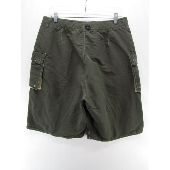 VINTAGE Abercrombie & Fitch Swim Trunks 33 Board Shorts Cargo Belted * - Picture 8 of 10